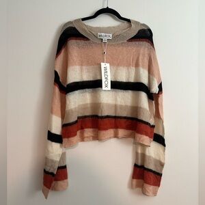 wildfox cropped stripped sweater NWT Size XL